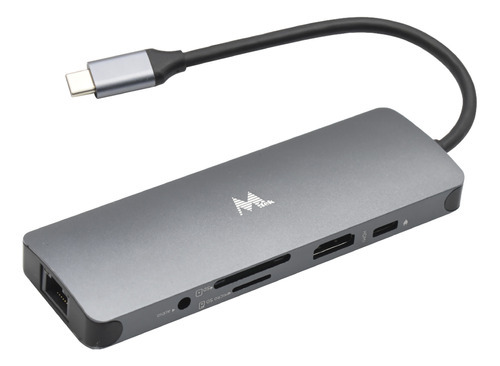 Hub Usb-c Mtek Ds-91tc 9 Em 1 Usb 3.0/hdmi/rj45 - Cinza