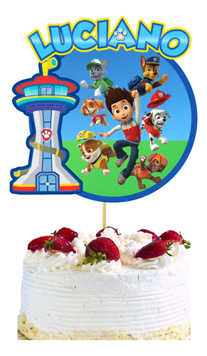 Cake Topper Paw Patrol Digital Personalizado Imprimible