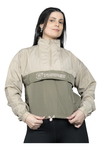 Buzo Topper 1-2 Zip Outdoor Mujer Moda Marrón