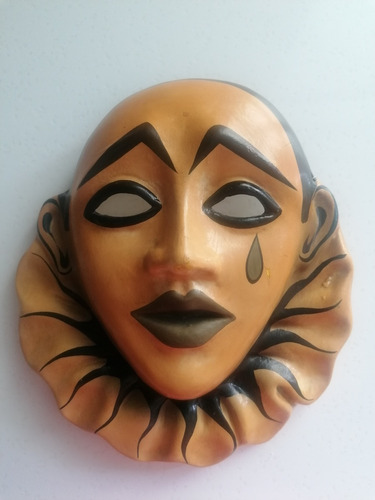 Mascara Veneciana Original De Cerámica Antigua Italiana 