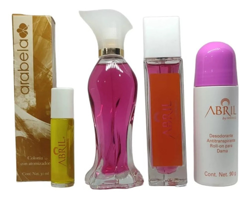 Set Colonia Abril 50ml Y 30ml Con Complementos Arabela 4pz