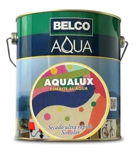 Pintura Esmalte Belco Al Agua Aqualux 1 Lt Plaza Verdi
