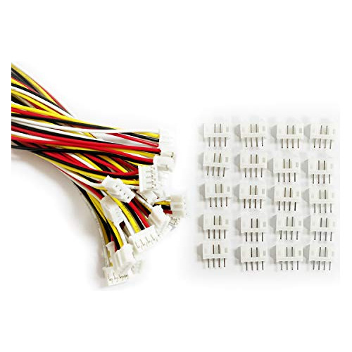 20 Conectores Mini Micro Jst 2.0 Ph 4 Pin + 20 Cables 26awg 