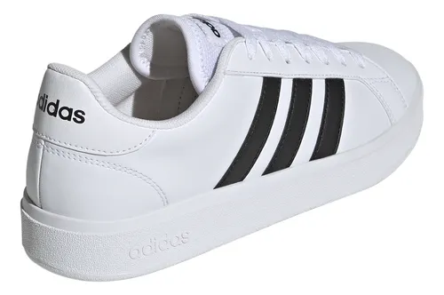 Adidas blancos con franjas negras sale