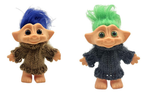 Juego De 2 Muñecas Troll Little Guy Collection Party Favors