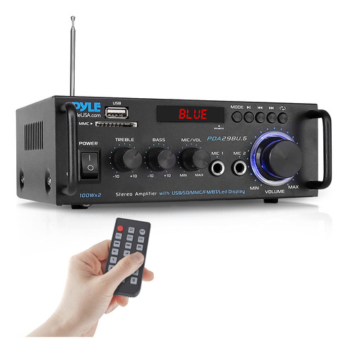 Amplificador De Potencia Estéreo Pyle Pda29bu.5 200w Con Blu