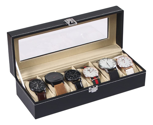 Long Men Estuche Organizador De Relojes Para Hombre, Caja De