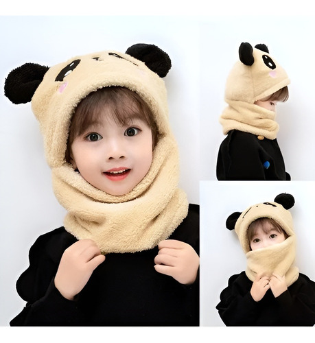 Pack X2 Gorro Con Cuello Felpa Bufanda Cuello Polar Jockey
