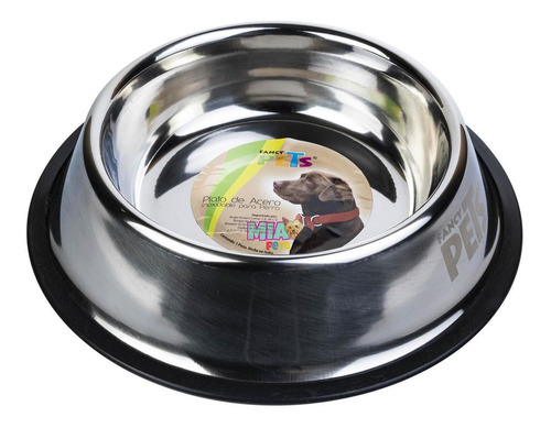 Imagen 1 de 6 de Plato De Acero Inoxidable Perros 32 Oz Fancy Antiderrapante
