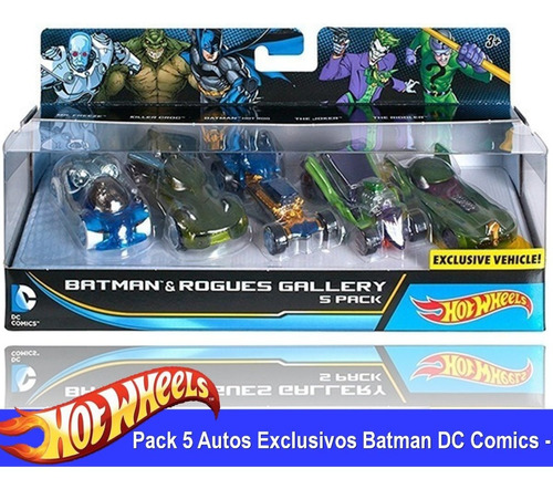 Autos Hot Wheels Batman Pack Dc Comics X 5 Unidades Exclusi