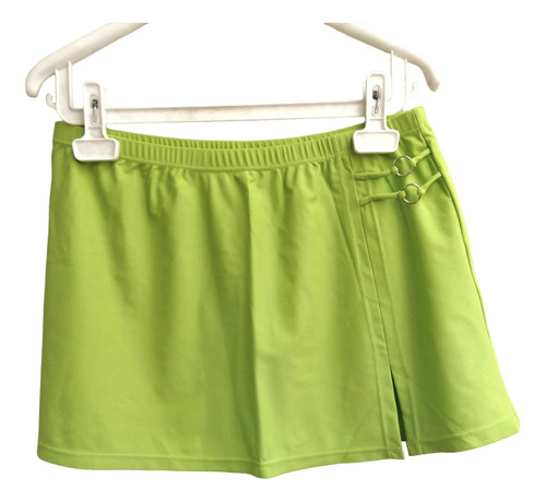 Falda Mini, Deportiva, Con Hebillas, Color Fluor Talla L