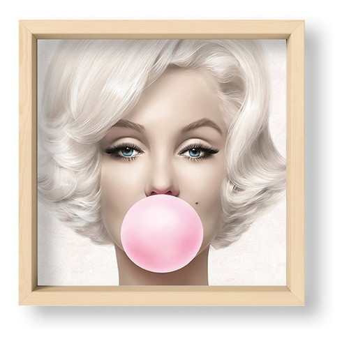 Cuadros Deco 20x20 Box Natural Marilyn Monroe Bubblegum