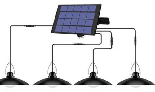 Lámpara Solar Colgante Con Panel Ajustable Automático