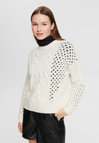 Sweater Con Diseño Trenzado Mujer Esprit 112ee1i307