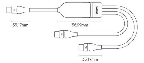 Cable Tipo-c Multifunción 100w 2 En 1 Baseus Cass060001