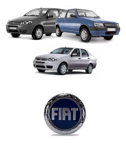 Emblema Dianteiro Fiat Siena Weekend Stilo 2004 05 2006 Azul