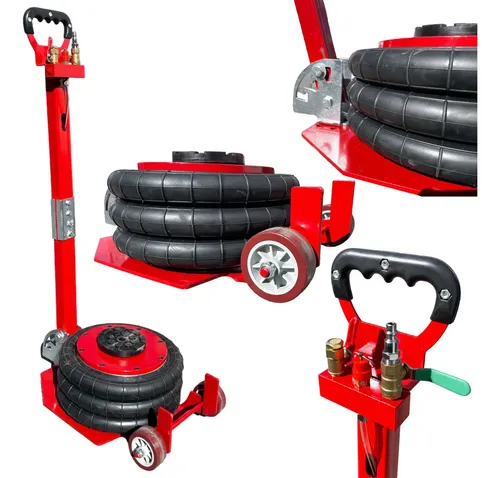 Gato Neumático De 3 Toneladas | Bolsa De Aire Triple, Altura 150-400 Mm, Elevación Rápida, Para Taller O Emergencias En Carretera