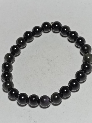 Pulsera Elástica Da De Obsidiana Arco Iris 