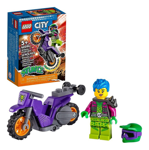 Lego 60296 City Stuntz Moto Acrobatica Rampante 14 Pzs 