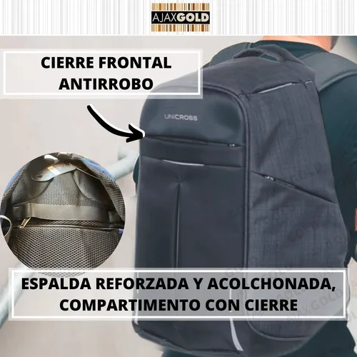 Mochila Antirrobo Porta Notebook Hombre Usb + Power Bank