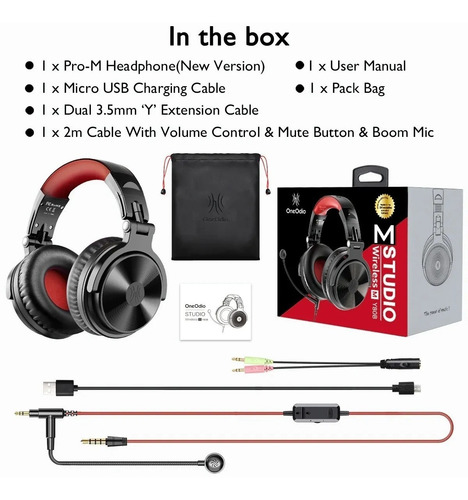 Auriculares Oneodio Pro-m Bluetooth 5.2/inalámbrico
