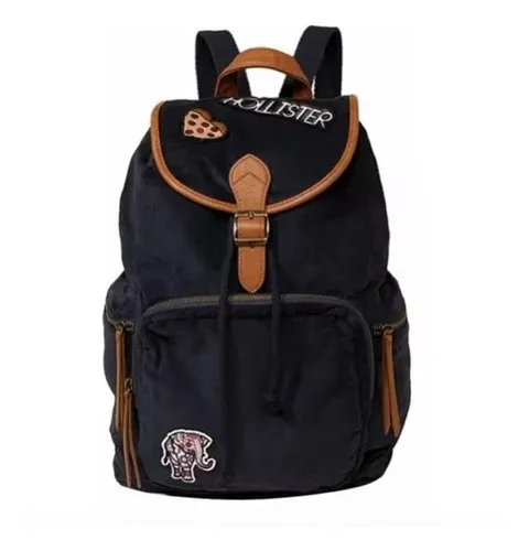 Mochila Hollister 100 Original Veludo Azul Parcelamento sem juros
