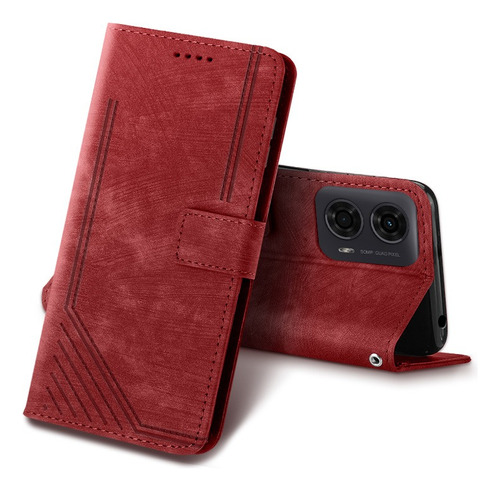 For Motorola Moto G24 Pu Wallet Flip Card Stand Case+lanyard