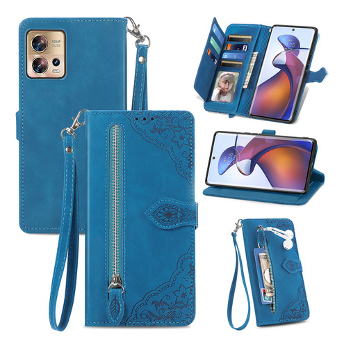 Funda De Cuero Retro Con Tapa Para Motorola, Con Cordón