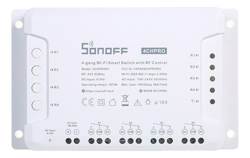 Control 4ch Pro R3 4-gang Wi-fi Smart Switch Con Rf Sonoff