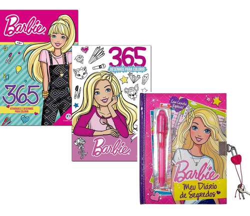 Livro Meu Diário De Segredos Barbie+ 365 Atividades Vol 1e 2