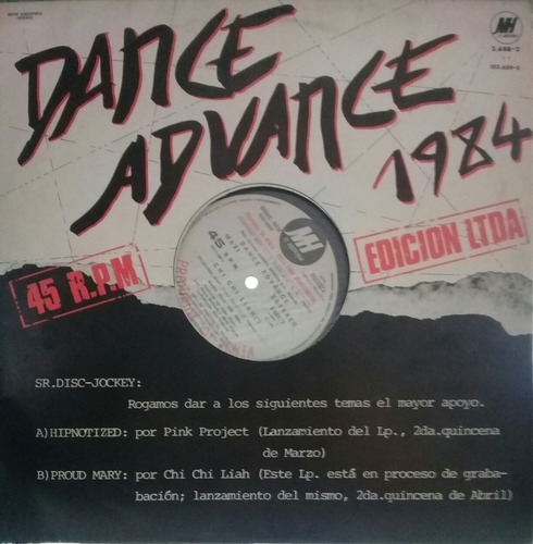 Lp Dance Advance 1984 45r.p.m. Difusion
