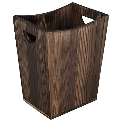 Wood Waste Basket Small Trash Can For Office Rectangula...