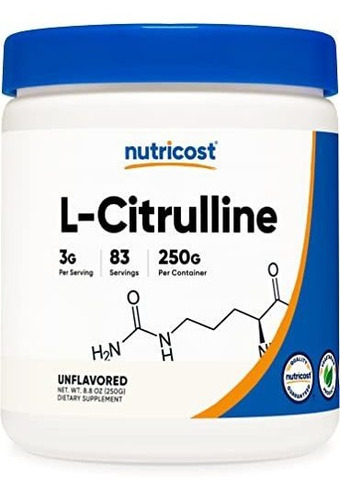 Nutricost Pure L-citrulline (base) En Polvo 250 Gramos