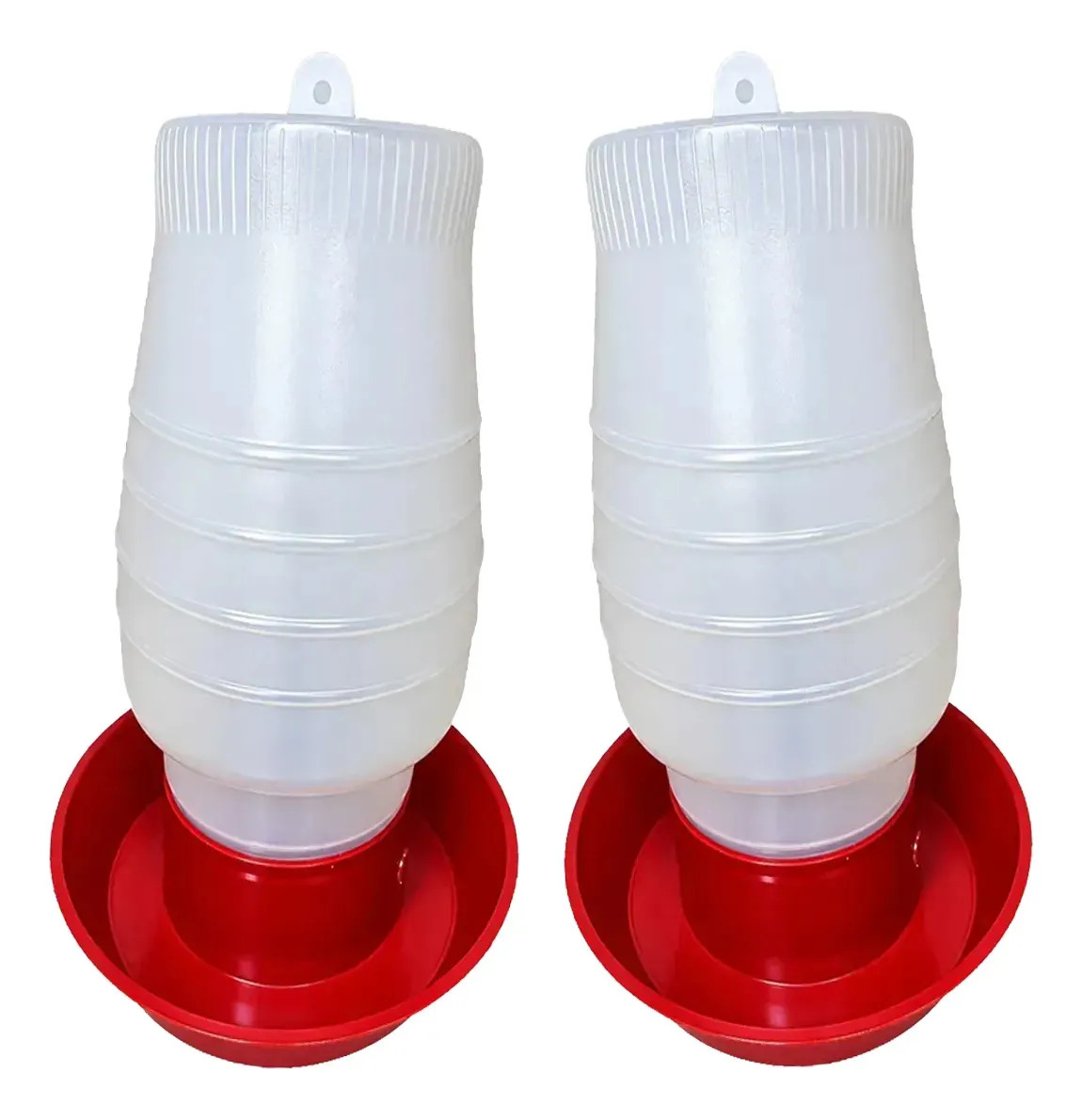 Kit 2 Bebedouro Para Frango Galinha Aves Automático 5 Litros Vermelho