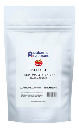 Propionato De Calcio X 1 Kg. Grado Alimenticio. Premium