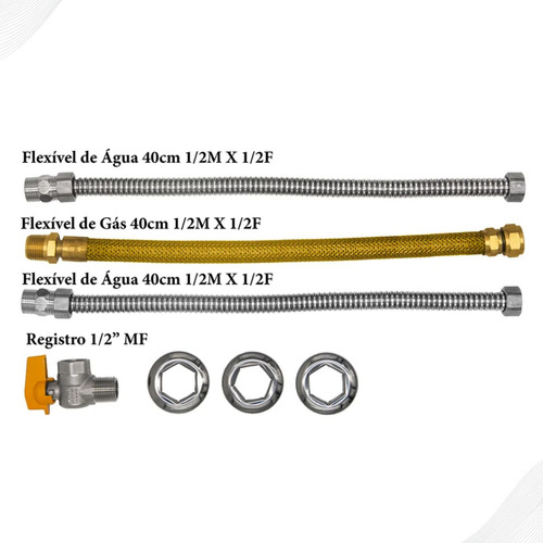 Junker Água A Gás 26bk Home Aquecedor Komeco Glp + Flexíveis