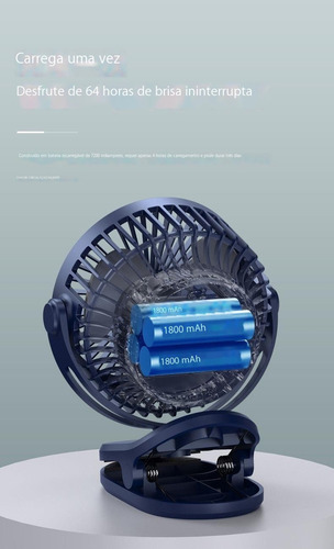Mini Ventilador De Coche Silencioso, Portátil, Recargable,