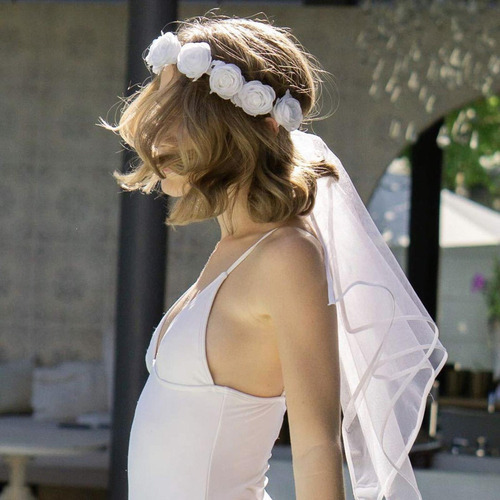 Sk Velo De Novia Diadema De Flores Corona De Pelo,