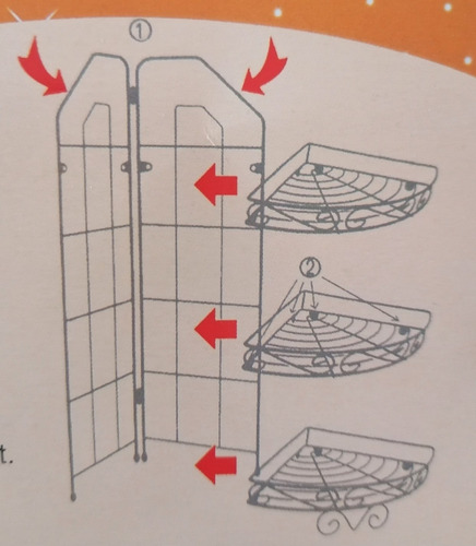 Organizador Esquinero De Piso O Pared Metálico 3 Niveles