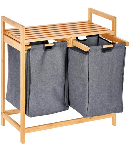 Imagen 6 de 9 de Gabinete De Almacenamiento De Ropa Sucia De Baño Cesta De Ro