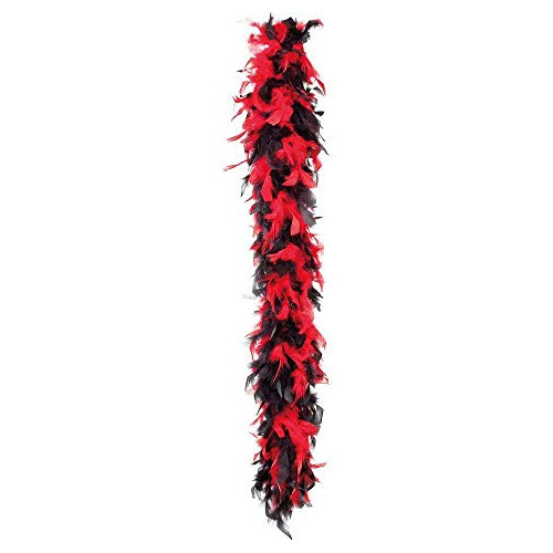 Boa De Pluma - 52655 Red And Black Feather Boa, 180 Cm