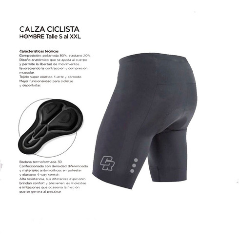 Calza Ciclista Corta Varón Badana Crossroads Ws