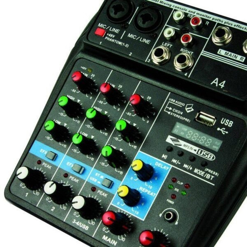 Romms Mx-4ch Mezcladora Pasiva 4 Canales Usb Bluetooth
