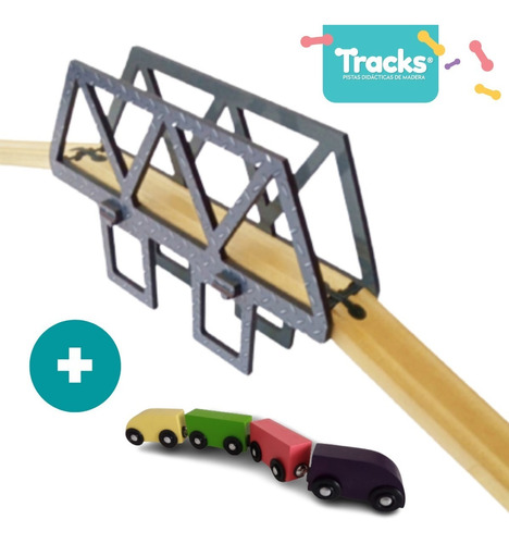 Imagen 1 de 9 de Puente Alto Doble +tren Didactico Compatible Trencity/tracks