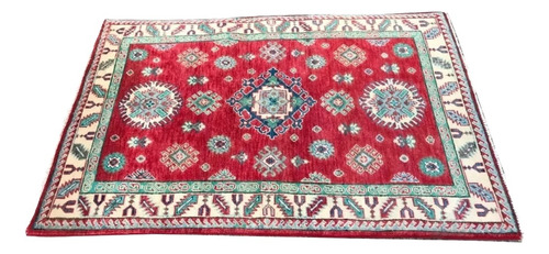 Alfombra Afgana Kazak Ariana Hecha A Mano 1.57 X 1.00