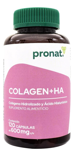 Colágeno Hidrolizado + Acido Hialurónico 120 Cáps Pronat
