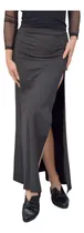 Comprar Pollera Larga Lycra Tajo Elastizada Maxi Mujer