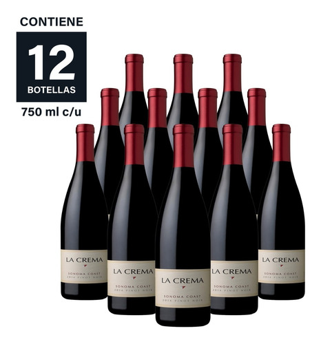 Vino T La Crema Sonoma Coast Pinot Noir  750 Ml  / 12 Piezas