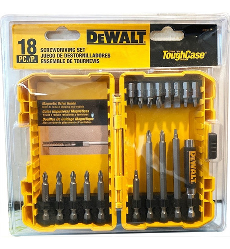 Set De 18 Puntas Para Destornillador Estuche Uso Rudo Dw2174
