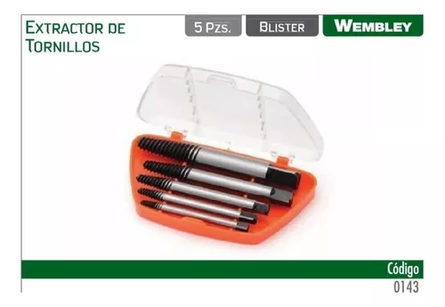 Set Extractor Tornillos Rotos Macho Wembley 5 Piezas